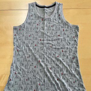 Columbia Women's Tank Top - Trees, Tents & Deer Pattern